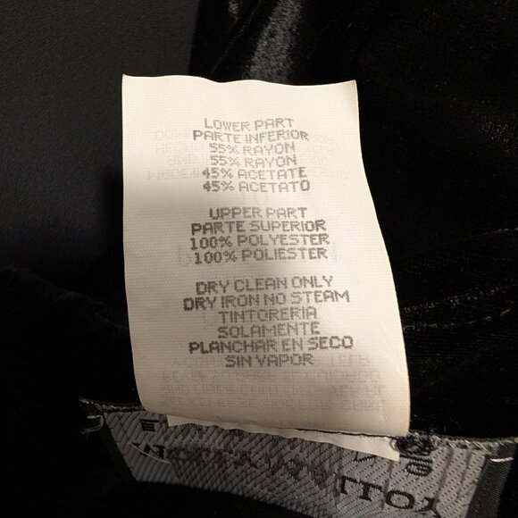 Vintage Molly Malloy Evening Women Sz 10 Black Velvet Chiffon Bow Cocktail Dress - Picture 8 of 8